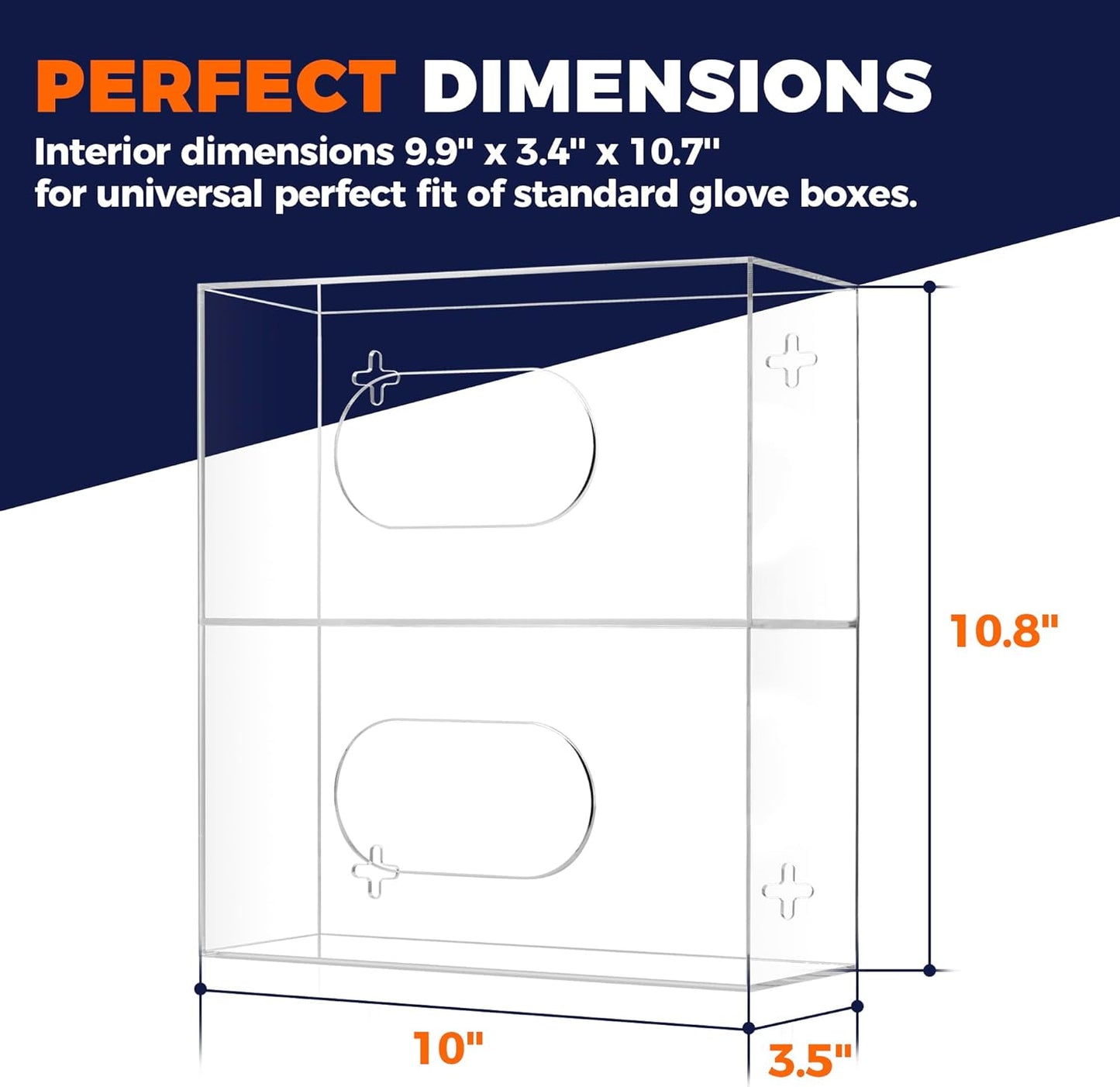 Storage Standard Triple Glove Box Holder Wall Mount Glove Dispenser - Disposable Glove Holder Wall Mount Glove Station for Medical Gloves, Multipurpose Kitchen Gloves Holder - 16.5 x 10 x 3.5 Inches