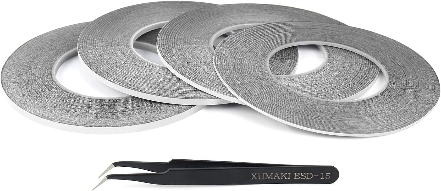2mm / 3mm x 50M LCD Repair Tape Phone Screen Adhesive Tape LCD Touch Screen Repair Tape with 1 Tweezers for Cell Phone, iPad, Tablets, Laptops, LCD Screen