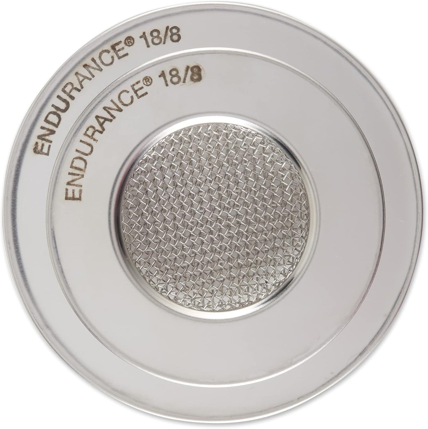 RSVP International Endurance® Stainless Steel Large Sink Strainer, 4.5" | Traps Food Scraps | Polished Finish with Precision Pierced Holes | Dishwasher Safe