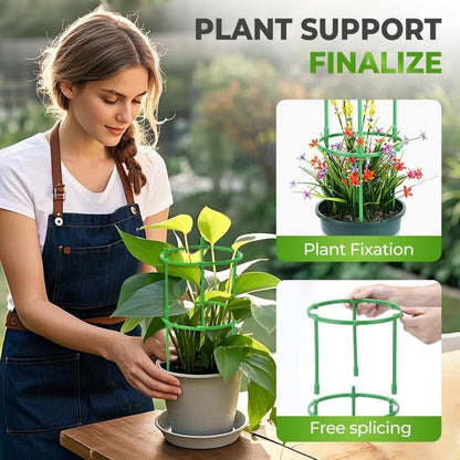 12PCS Plant Support Stakes Half Round Plant Stakes for Indoor Plants, Stackable Garden Flower Support, Plant Cages for Tomato,Monstera, Peony, Hydrangea, Climbing Plants