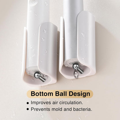 Electric Toothbrush Holder for Bathroom, Wall-Mounted Toothbrush Stand with Self-Adhesive, Compact Bathroom Caddy for Electric Toothbrushes (Clear-2pcs)