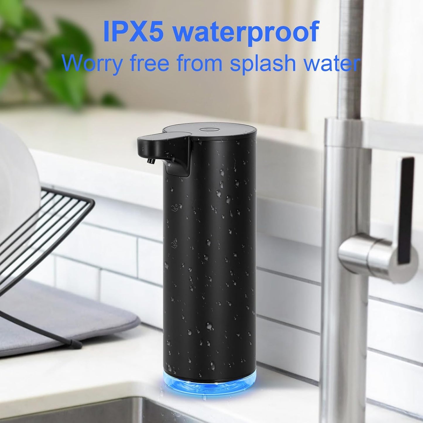 LAOPAO Rechargeable Automatic Foaming Soap Dispenser - Stainless Steel Touchless 9oz Foam Soap Dispenser for Bathroom and Kitchen - Xmas Gift
