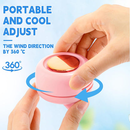 4 Pack 360° Portable Silent Mini Bladeless Electric Fan, Small Fan Clip on for Shirt & Waist, 3 Speeds Rechargeable Whirlwind Cooling Fans for Outdoor Travel Office(Pink)