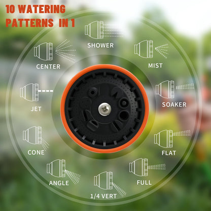 Besiter Garden Hose Nozzle Sprayer: 2 Pack 10 Watering Patterns Spray Nozzles Heavy Duty Hose Head Hose Attachment