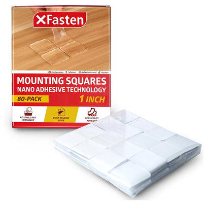 XFasten Reusable Double-Sided Nano Tape, 1.5-Inch x 20 Feet, Clear, Movable and Washable Double-Sided Gel Mat Grip Adhesive Putty Brick Tape | Bathroom, Kitchen Silicone Grip Nano Mounting Tape