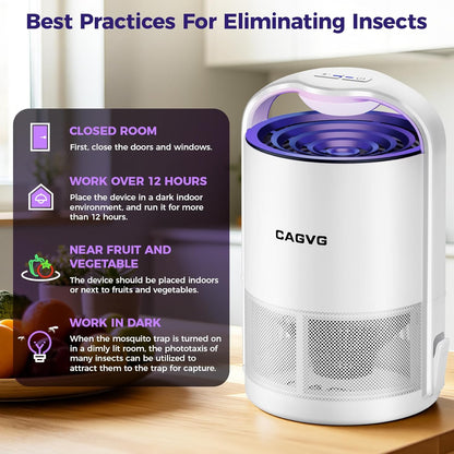 Fly Trap Indoor, Fruit Fly Traps for Indoors Flying Insect Gnat Traps for House Indoor with Adjustable Lighting, Bug Zapper Indoor, Gnat Killer Catcher with 10 Refills （Black）