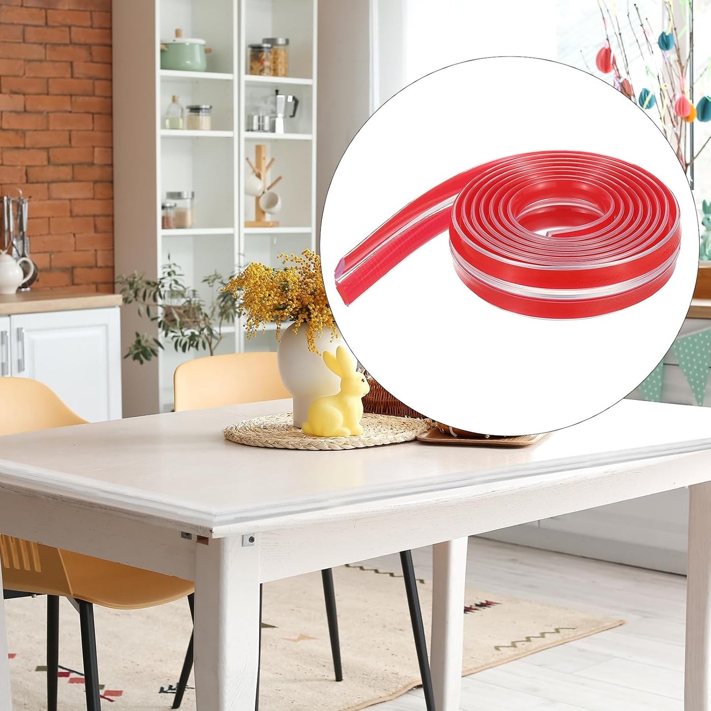 PATIKIL Edge Protector Strip, 0.79IN x 6.6FT Children Proofing Silicone Soft Clear Corner Protectors Pre-Taped Strong Adhesive for Cabinets Tables Drawers