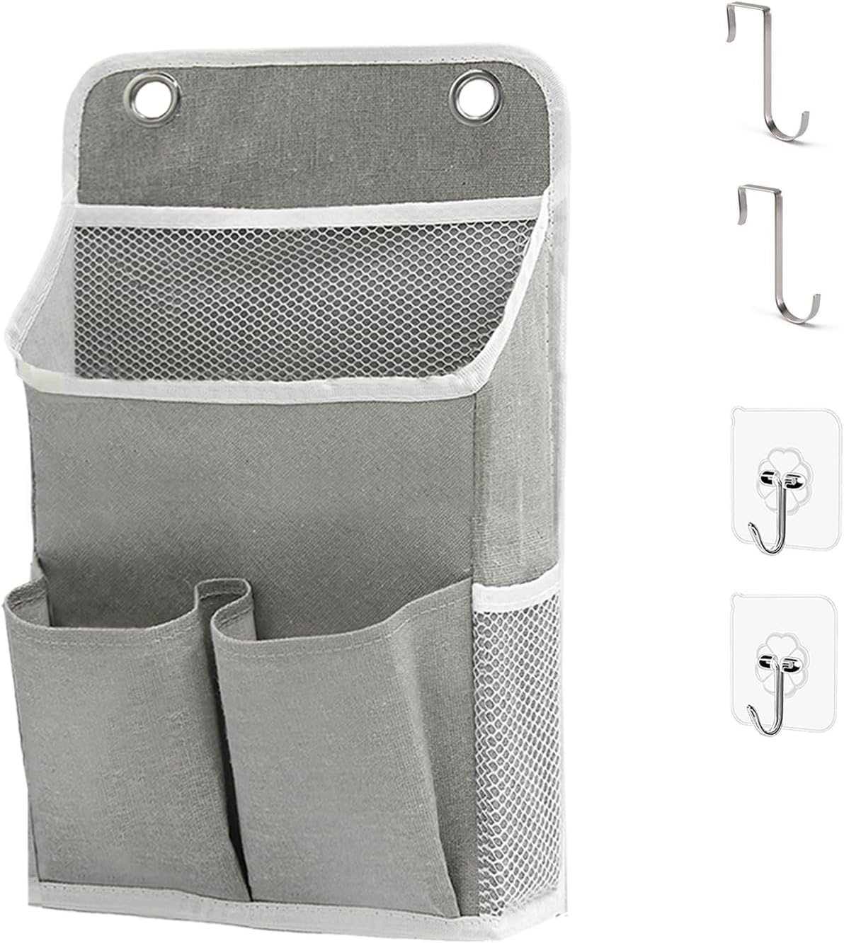 Hanging Basket for Organizing, Wall Organizer with Pockets and Over The Door Organizer，Can for Home, Closet, Office and Camper (1 White)