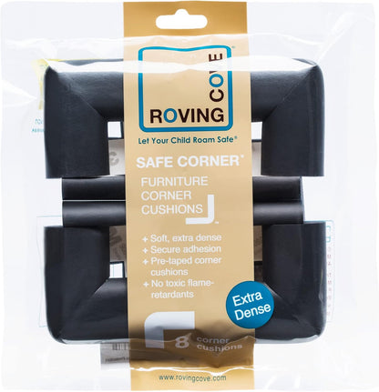 Roving Cove HeftyFit Corner Protector for Baby (4 Large Corners), Heavy-Duty Soft Rubber Foam Furniture Corner Bumper Guards, 3M Adhesive Pre-Taped, Oyster White (Off White)