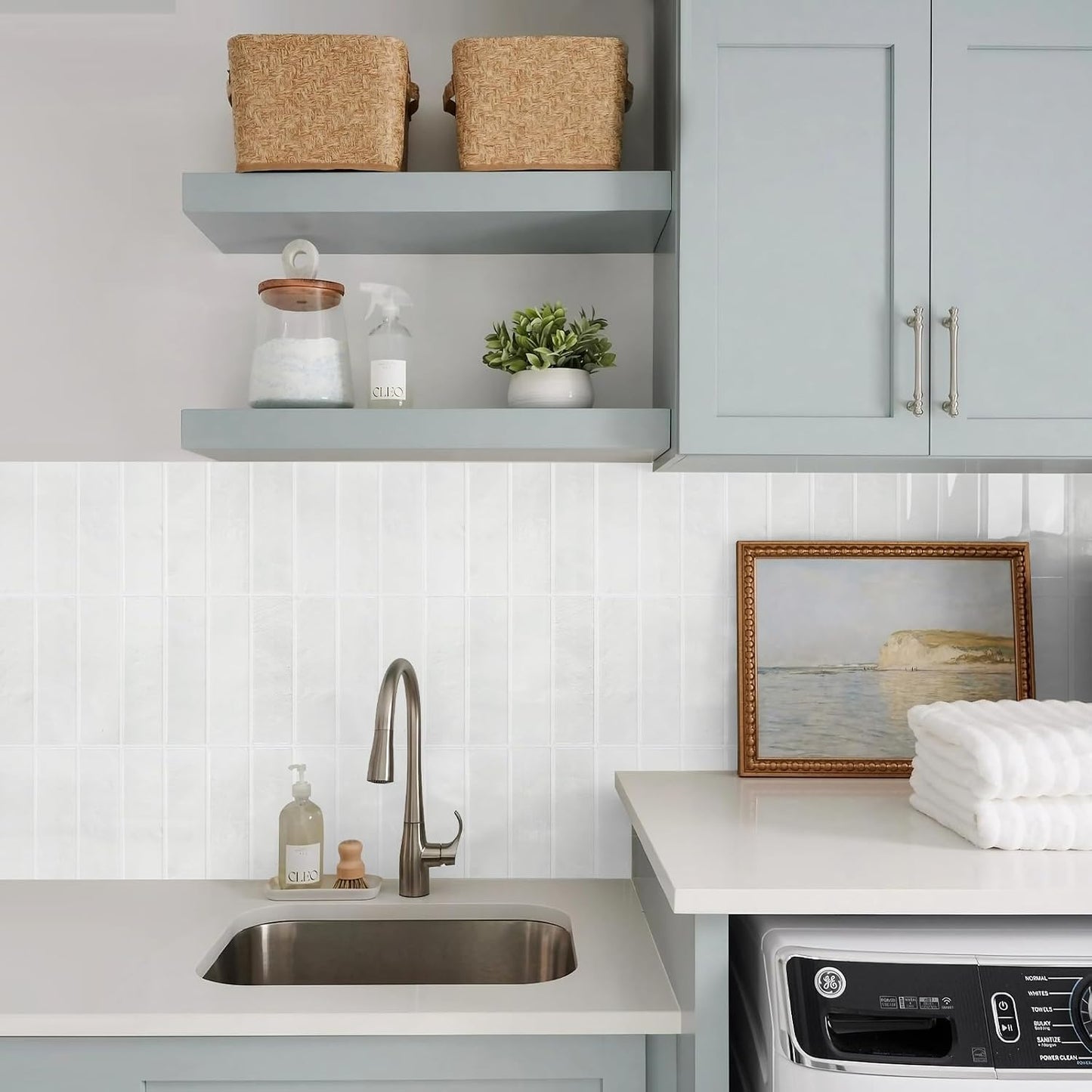 STICKGOO 10-Sheet Peel and Stick Backsplash Tile, Self Adhesive Vinyl Wall Tiles, Stick on Backsplash for Kitchen and Bathroom(Thicker Design)