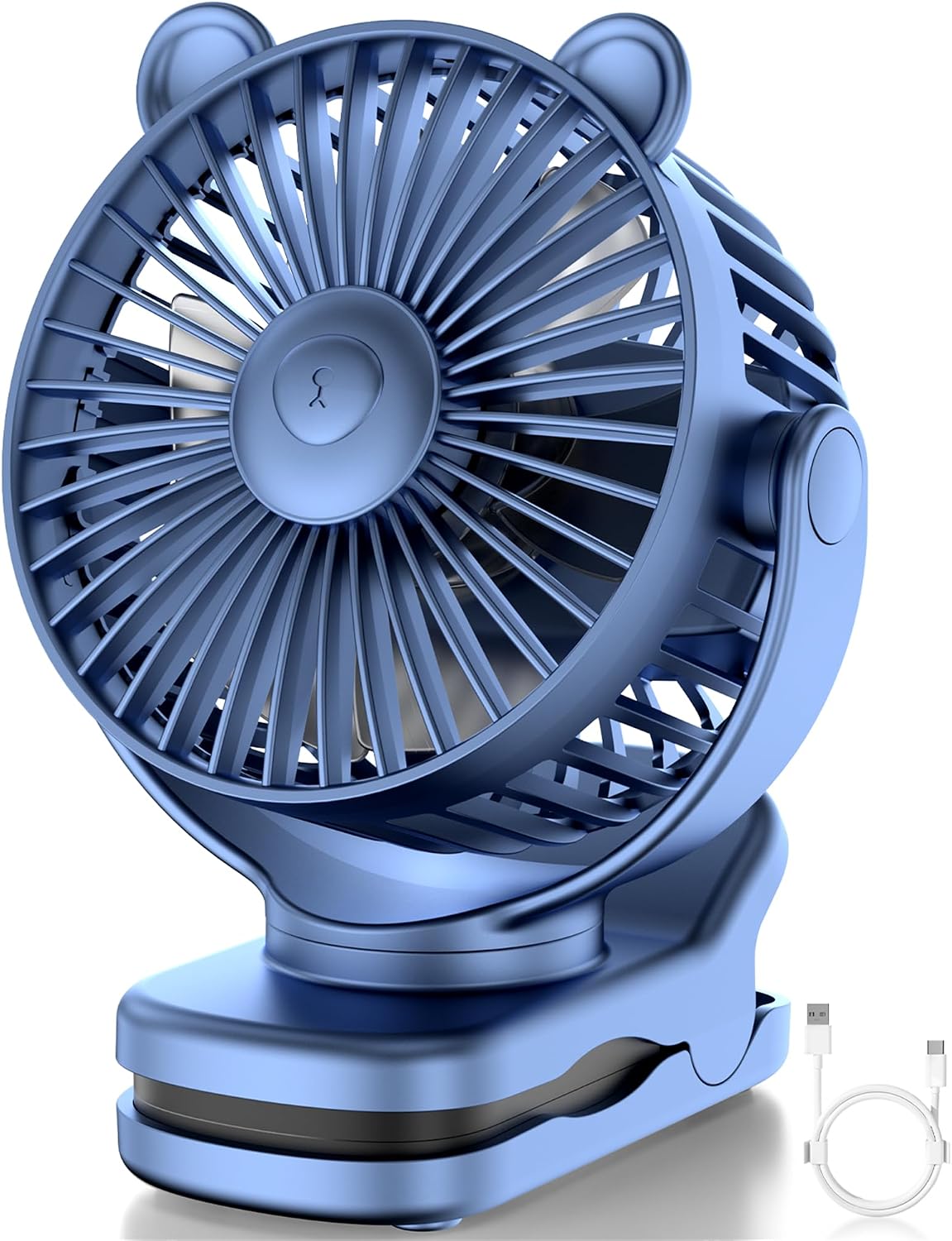 GOTOTO Clip on Fan, Rechargeable Portable Fan with 2000mAh Battery Operated, Small Fan with Powerful Clip Design, 3 Wind Speed, 360° Rotation, Ultra-Low Noise Level Personal Fan for Travel