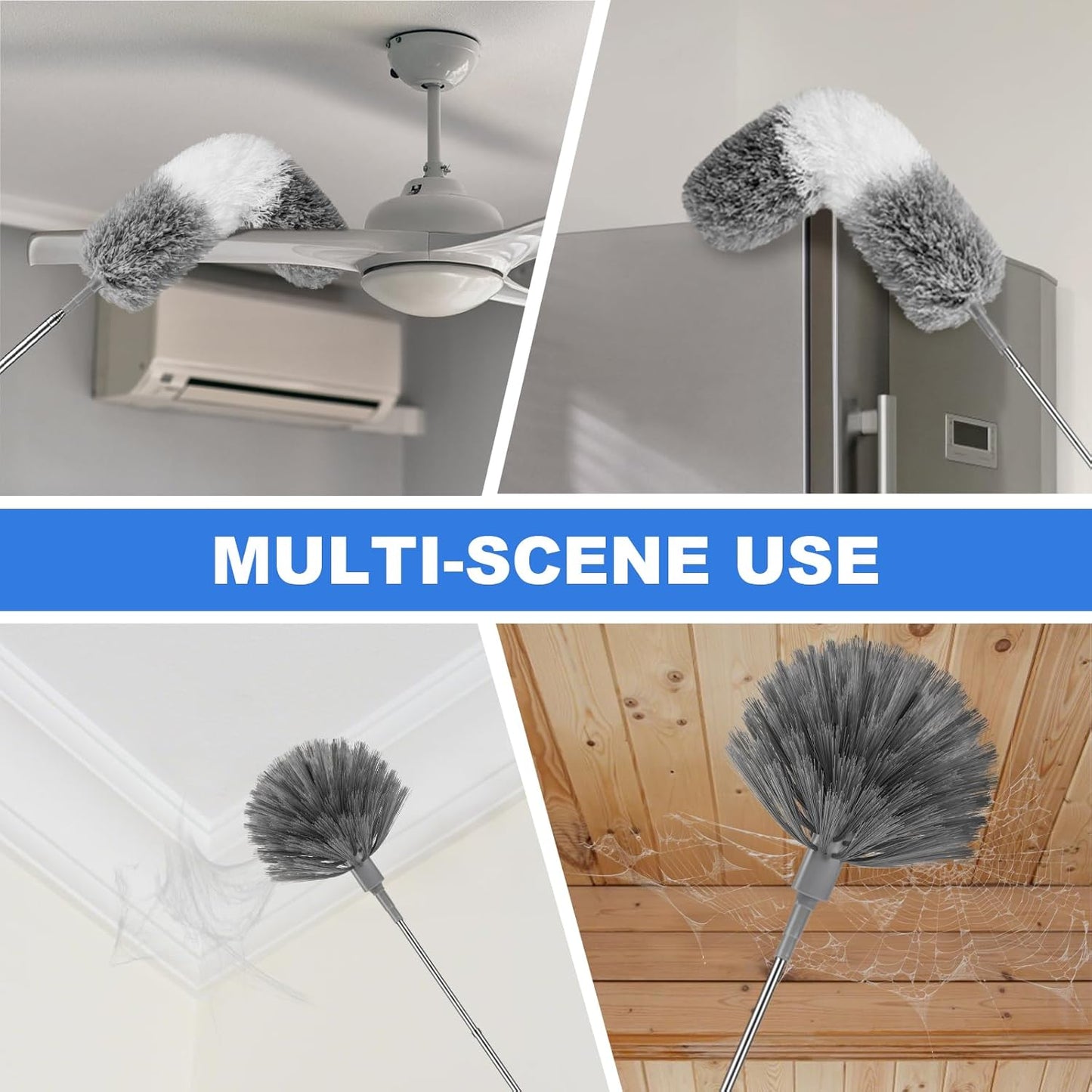 Dusters for Cleaning,Feather Duster with Extension Pole,Ceiling Fan Cleaner Duster,Long Duster Extended Handle,Blind Cleaner Dusting