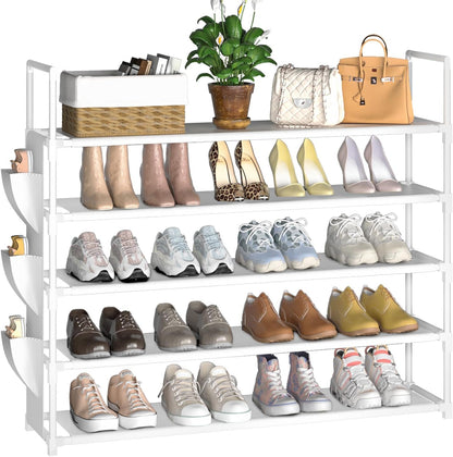OYREL 5 Tier Shoe Organizer Rack for Closet, Entryway, Garage, Door, Space Saving, Shoe Holder Stand/Tower, Large, 20-25 Capacity
