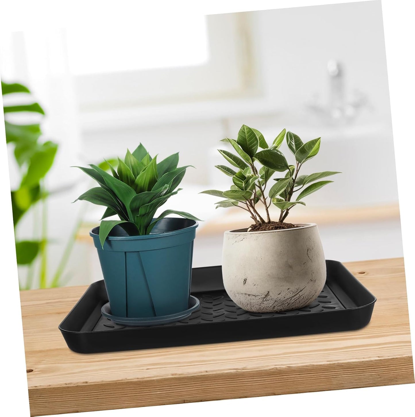 Ipetboom 2Pcs Boot Trays for Entryway Indoor Use 13.97X10.82X1.18In Lightweight Plastic Shoe Mat Tray with Raised Edge Multi-Purpose Wet Boot Holder for Mudroom and Outdoor Protection Easy to Clean