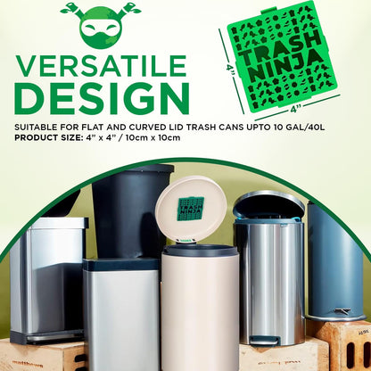 Trash Ninja Trash Odor Eliminator – Long-Lasting Citrus Scent Deodorizer with Activated Charcoal, Stick-On Freshener for Garbage Can, Fridge, Bathroom, Kitchen, and Diaper Pail Odors