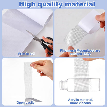 CroBlissful Extra Wide 5 inch x 20 ft Window Screen Tape Mesh Repair Strong Adhesive Waterproof Fiberglass Screen Repair Kit Patch for Window Door Tears Holes(Black)