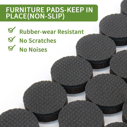 Non Slip Furniture Pads 36 PCS 1'' Square - Anti Slip Furniture Pads - Self Adhesive Rubber Feet Furniture Feet - Chair Leg Floor Protectors - Keep Furniture in Place