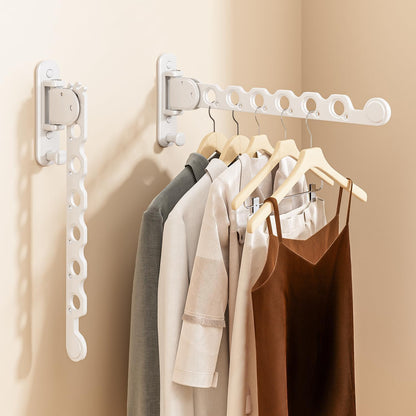 Wall Mounted Clothes Drying Rack, Laundry Clothes Hanger Rack Wall Mounted, Foldable Clothes Rack for Laundry Room, Space Saving Closet Storage Organizer Clothes Hanger Indoor, 1pcs(White)