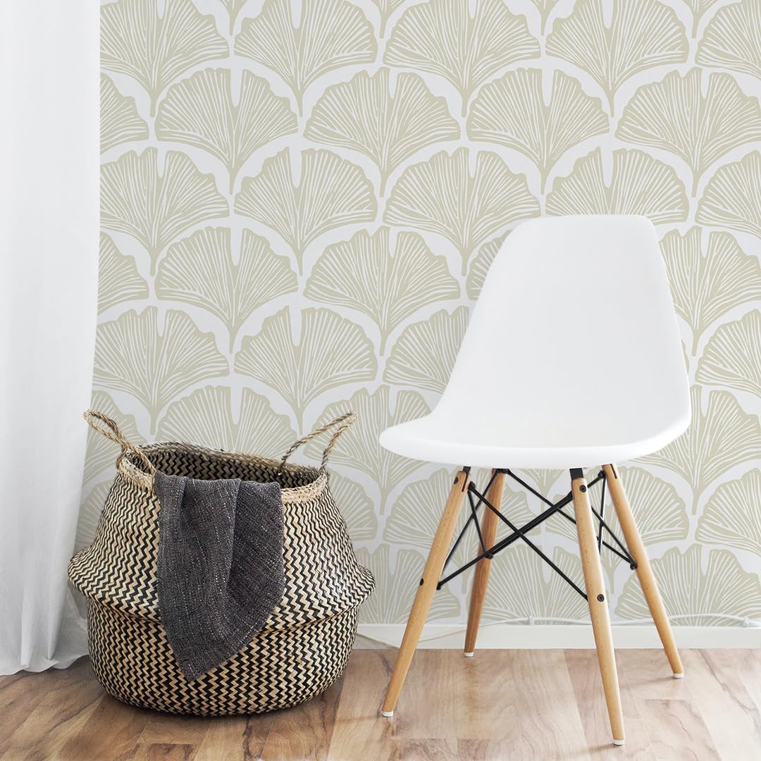 Tempaper x Novogratz Waverly Blue Feather Palm Removable Peel and Stick Wallpaper, 20.5 in X 16.5 ft, Made in The USA