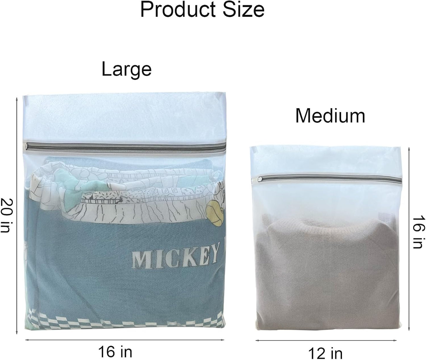 4 Pcs Mesh Laundry Bags for Delicates (2 Large +2 Medium) | Durable, Safe Wash Bags for Washing Machine & Dryer, Reliable zipper, Versatile for Multiple Uses