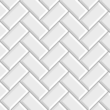 FunStick White Kitchen Wallpaper Peel and Stick Waterproof Herringbone Backsplash Wall Paper for Kitchen Bathroom Tile Wallpaper Removable White Contact Paper Peel and Stick for Cabinets 17.5"x118"