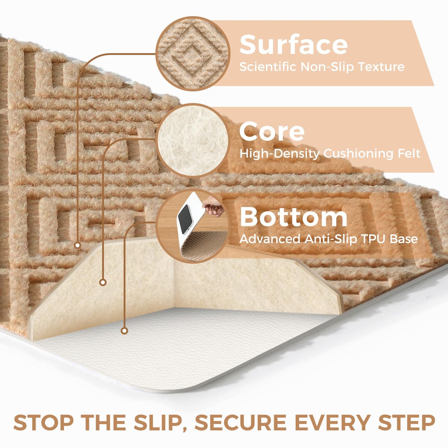 BAGAIL 15 Pack Non-Slip Stair Treads for Wooden Steps, 8"x30" Peel and Stick Carpet Stair Runners, Machine Washable Indoor Step Covers with No-Residue Adhesive for Dogs, Kids & Elderly - Bluish Grey
