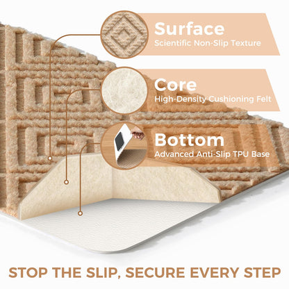 BAGAIL 15 Pack Non-Slip Stair Treads for Wooden Steps, 8"x30" Peel and Stick Carpet Stair Runners, Machine Washable Indoor Step Covers with No-Residue Adhesive for Dogs, Kids & Elderly - Bluish Grey