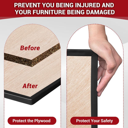 Slimline Cabinet Door Edge Protector, 3/4" Self Adhesive Peel and Stick Rubber Edge Guards, Flexible U Shaped Strips for Kitchen & Garbage Drawer Fronts, Edge Trims for Desks and Shelfves, Black, 10Ft