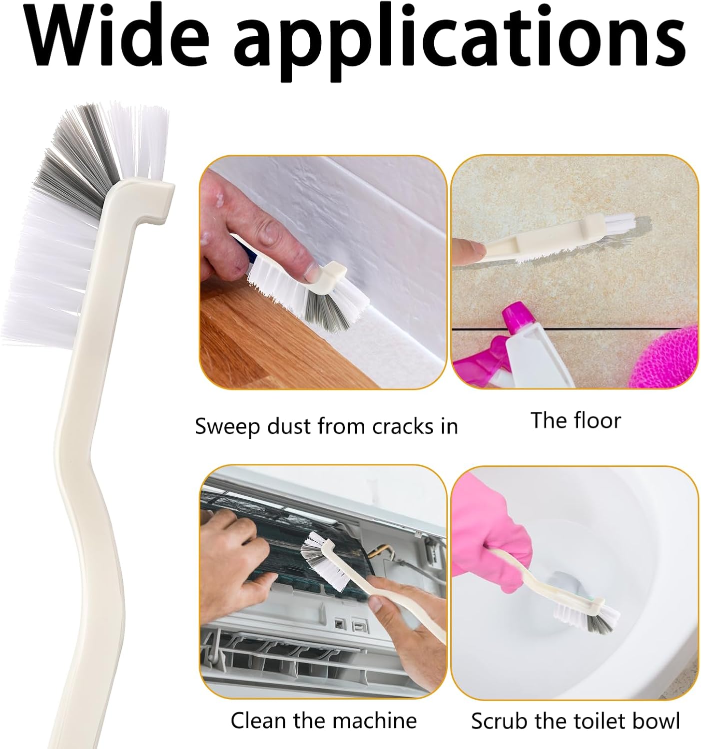 Kitchen Scrub Brush, Angle Cleaning Brush Right Angle Scrub Brushes Cleaning Dish Scrub Brushes for Sink Household Dish Edge Corners Small Space Crevice Cleaning with Stiff Bristles