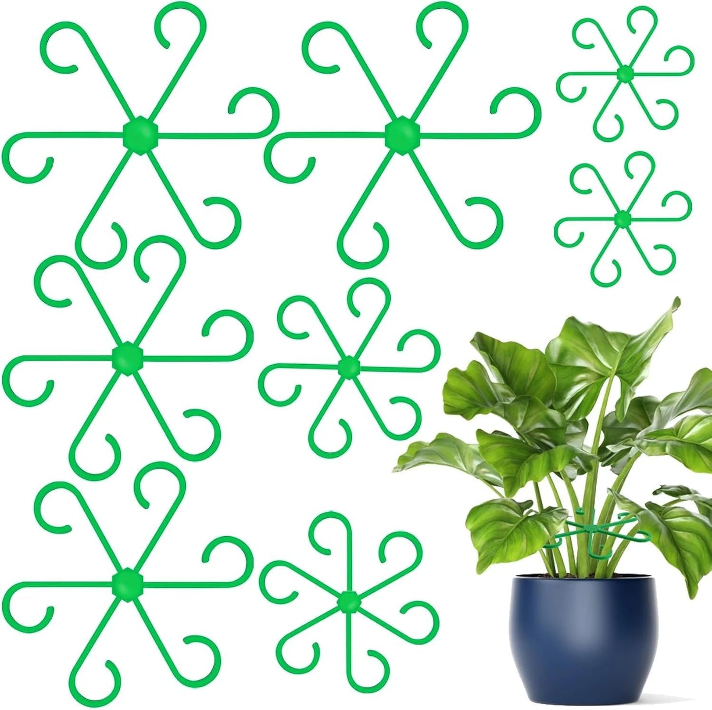 Brimoon 8pcs Plant Stem Support for Indoor Plants, 4 Sizes Reusable Monstera Plant Stem Stabilizer, Plant Stem Holder for Thriving Growth