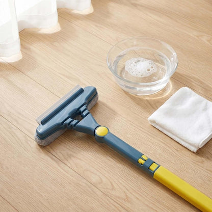 2-in-1 Window Screen Cleaning Brush, No-Disassembly Double-Sided Wiper, Multi-Function Household Cleaner, for Patio, Door, Porch Screens, Glass Windows, Balconies and Hard-to-Reach Areas (Yellow)