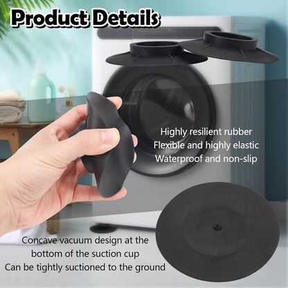 LELE LIFE 8Pcs Suction Cup Anti Vibration Pads for Washing Machine, Rubber Washer Dryer Anti Vibration Mat, Washing Machine Support Foot Pedestal, Stop Vibrating & Noise