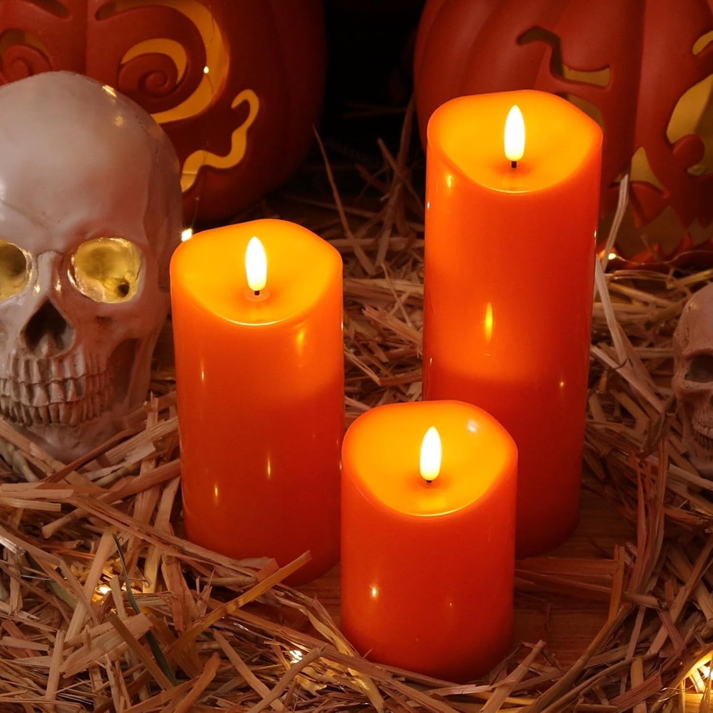 Outdoor Flameless Candles with Remote Timer - Waterproof Realistic Flickering LED Pillar Electric Battery Operated Fake Candle for Holiday Home Wedding Fireplace Decor - Ivory White 3 Pack (4”6”8”)
