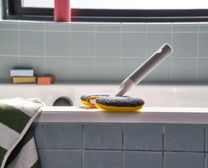 Joseph Joseph CleanTech 2-in-1 Tile and Tub Scrubber and Grout Cleaning Brush with V-Shaped Bristles