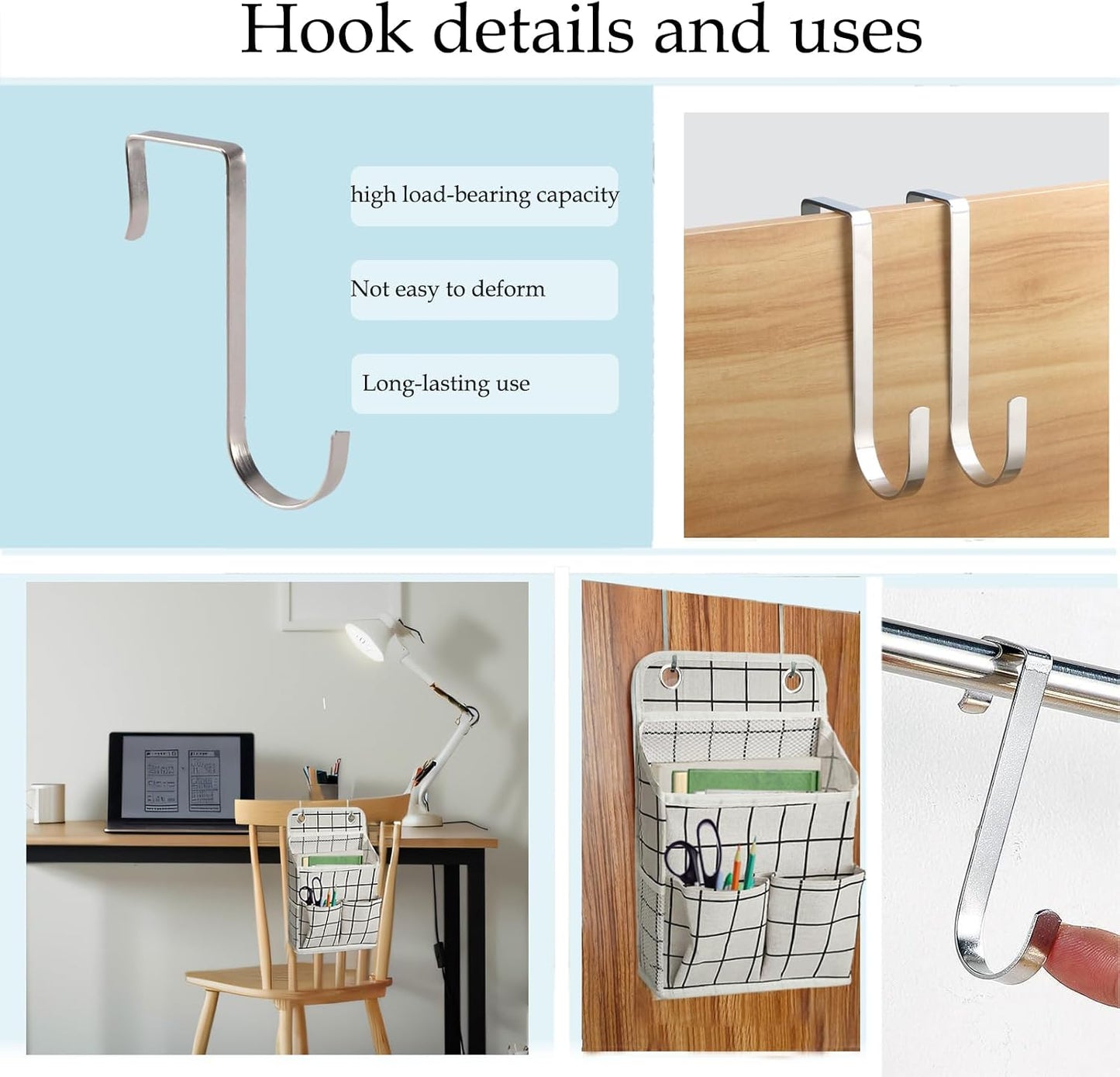 Hanging Basket for Organizing, Wall Organizer with Pockets and Over The Door Organizer，Can for Home, Closet, Office and Camper (1 White)