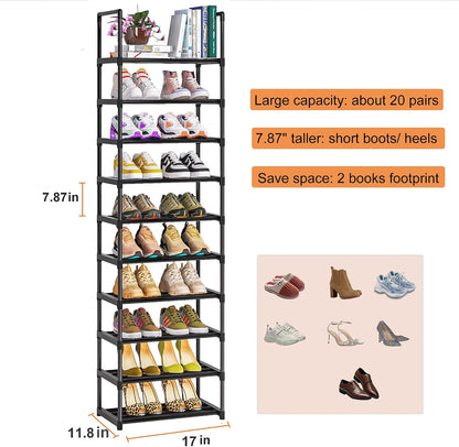 OYREL Sturdy Metal Organizer for Narrow Closets, Shoe Shelf Stand
