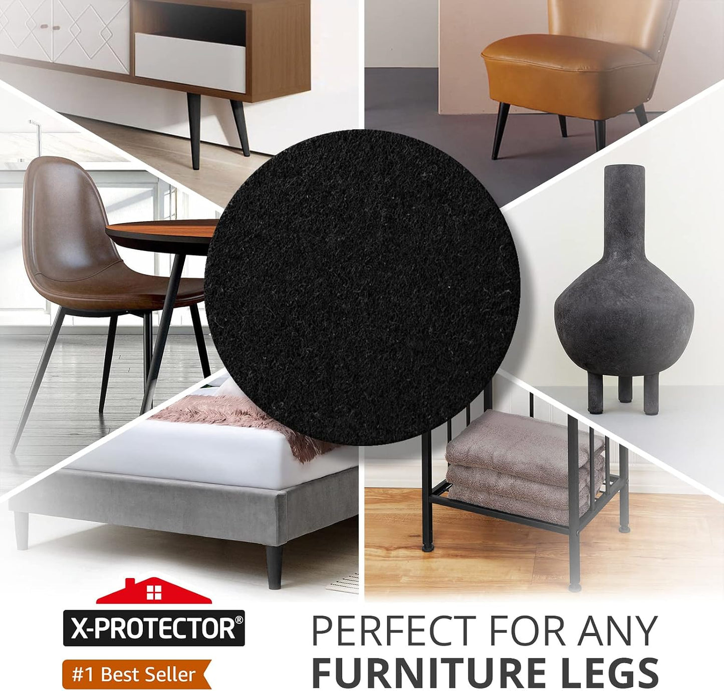 Felt Furniture Pads X-PROTECTOR - 10 Pack Premium 8”x6” Heavy Duty 1/5” Felt Sheets! Cut Furniture Felt Pads for Furniture Feet You Need – Best Furniture Pads for Hardwood Floors! Brown