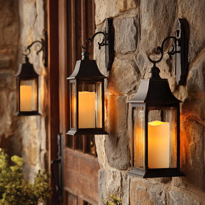Raycare Outdoor Waterproof Flameless Candles, Battery Operated LED Electric Candles with Remote and Timers, Fake Pillar Candle for Patio, Porch, and Wedding Decor, Ivory, Set of 3(3"x4" 5" 6")