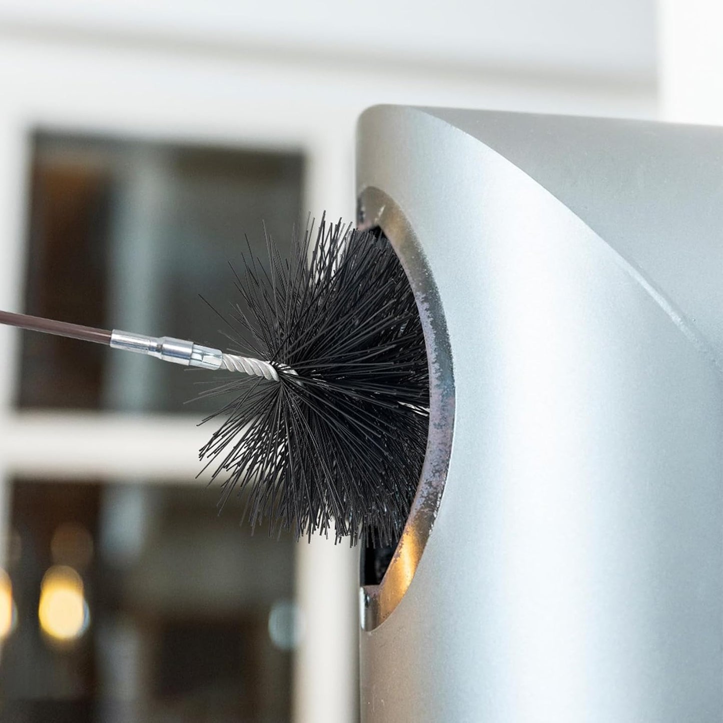 Stanbroil 6 Inch Round Chimney Cleaning Brush with 1/4" NPT Fitting for Insulated Chimneys, Stainless Steel or Metal Stove Pipes- Works with Most Chimney Rod Sets