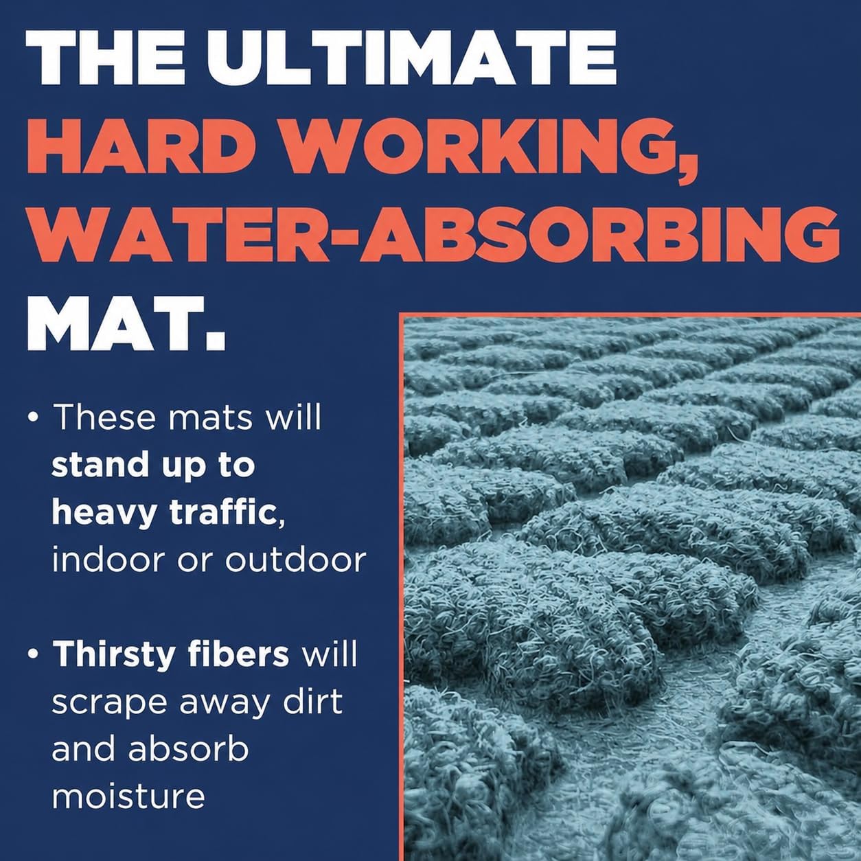 Artisan Entry Indoor Mats for Entryway, Durable & Easy to Clean Tray for Boots, Anti-Slip & Water-Resistant for Front Room, Made in The USA, 15" x 36", Blue, by Mats Inc.