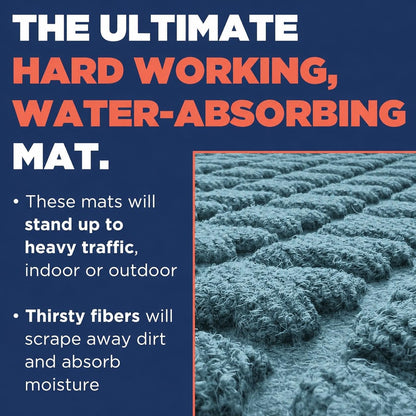 Artisan Entry Indoor Mats for Entryway, Durable & Easy to Clean Tray for Boots, Anti-Slip & Water-Resistant for Front Room, Made in The USA, 15" x 36", Blue, by Mats Inc.