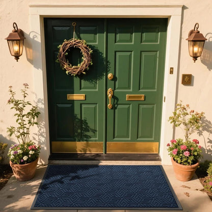 Yimobra Doormat Outdoor Entrance 29.5x17, All-Weather Waterproof Outdoor Mats for Front Door, Non Slip Welcome Door Mat for Patio Proch Outside Entryway Indoor, Black