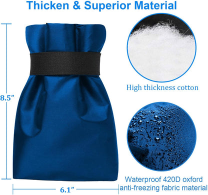 Outdoor Faucet Covers for Winter Freeze Protection, Upgraded Thicken 8.5" H x 6.1" W Outside Garden Faucet Socks for Winter Waterproof Reusable Hose Bibs Insulated Spigot Cover, 2 Pack Black