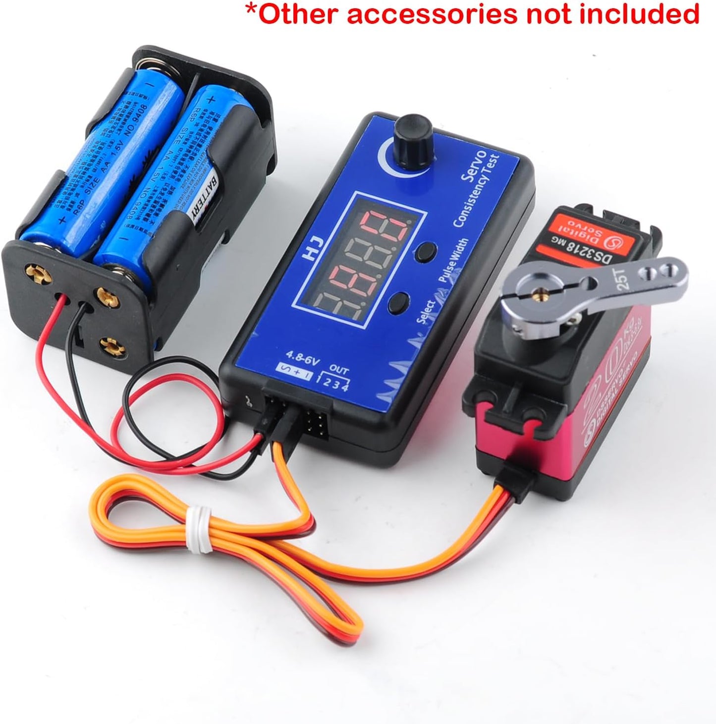 4 Cell 6V AA Battery Holder Case with JR Connector Battery Cover Storage Box for RC Servo Tester DIY (Pack of 4)
