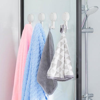 TAILI Suction Cup Razor Holder in Shower 2 Pack, Towel, Loofah, Shaver Holder for Bathroom Wall, Powerful Suction Cup Shower Hooks, Easy to Install and Reuse, White