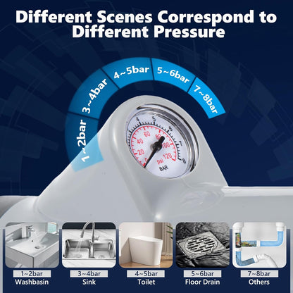 MaxxGeek Toilet Plunge Blaster, High Pressure Toilet Plunger, High-Pressure Air Drain Blaster Plunge Blaster Multi-drain Unclogger for Toilets, Bathroom Floor, Drain Sinks and Plumbing Clogs.