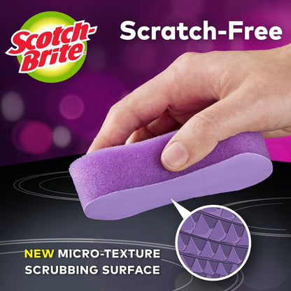 Scotch-Brite Scratch-Free Glass Cooktop Pads, Chemical Free Cleaning for Glass Stovetops, Tackle Burnt-On Messes, 2 Cleaning Pads