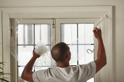 Duck Brand Winter Window Insulation Kit – Window Seal Rolled Shrink Film Covers Up to 15 3’ x 5’ Windows – Window Tape Included – Easy Indoor Installation - Clear - 15-Pack (288069)