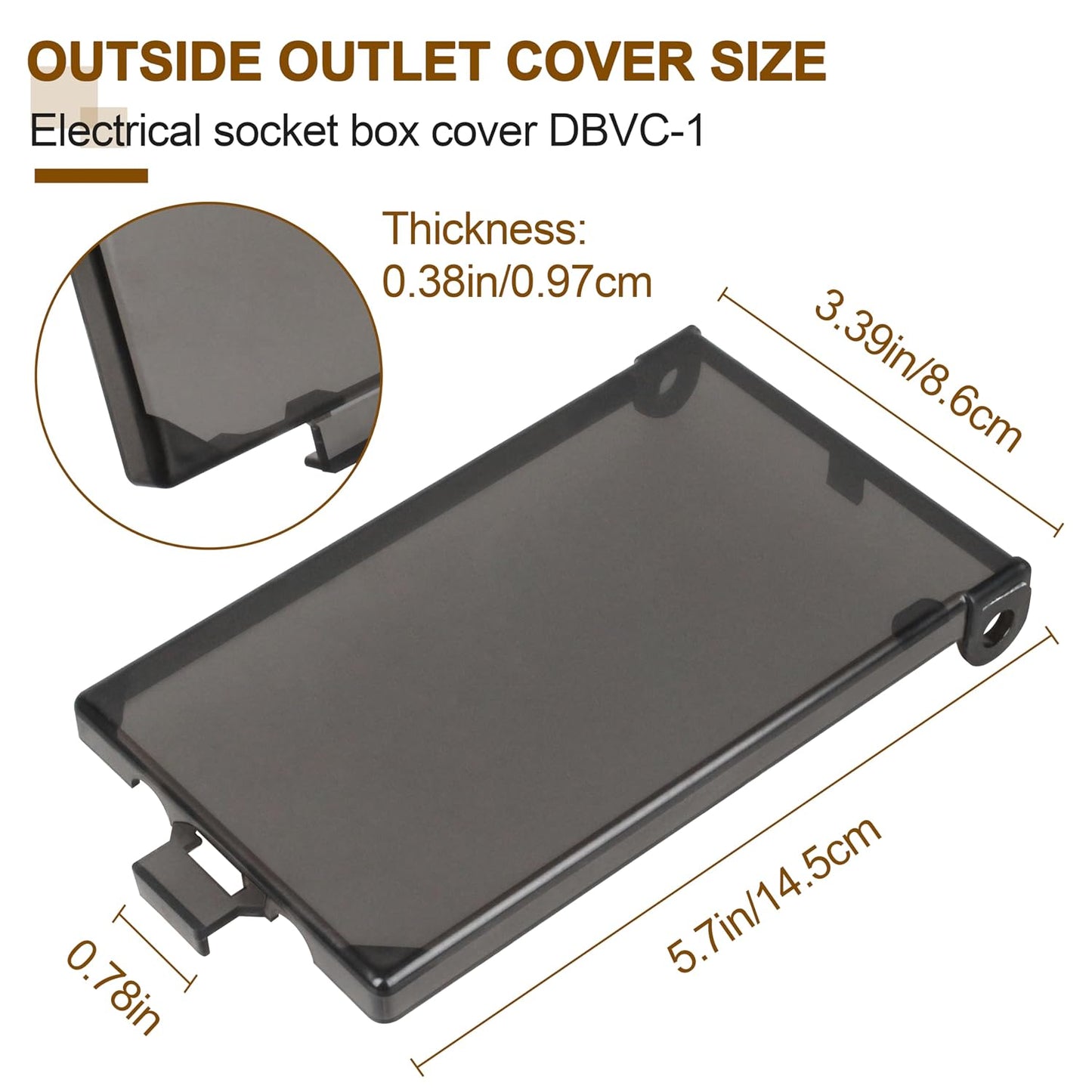DBVC-1 Extra Duty 1-Gang Vertical Outdoor Outlet Cover for Arlington DBVR1C/DBVS1C/DBVM1C/60VC Electrical Box, Type 3r Enclosure Cover Clear 2-Pack