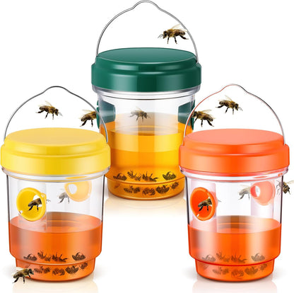 Qualirey 6 Pcs Wasp Traps for Outdoors Wasp Killer Hanging Bee Traps Reusable Fly Bee Killer for Indoor Outdoor Patio Garden Home (Green)